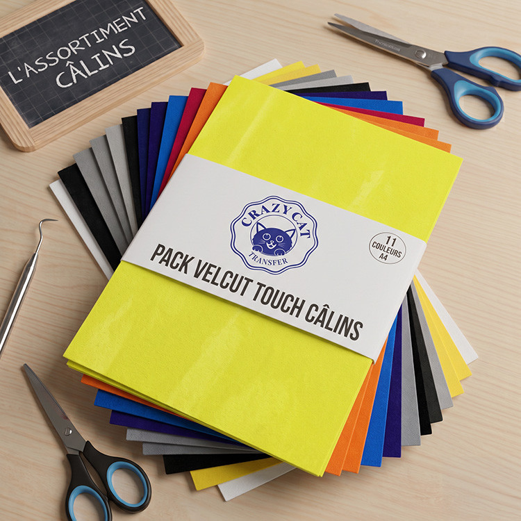Pack VelcutTouch Câlins - 11 Couleurs de Flex Velours A4