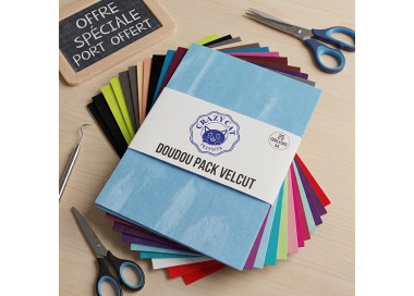 Doudou Pack Velcut - Pack 25 Couleurs de Flex Velours A4